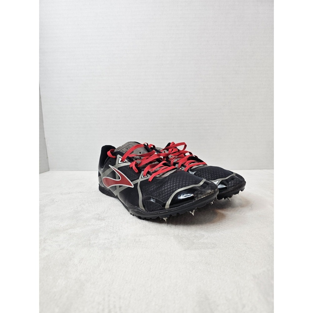 🖤Brooks PR Mens Track Spikes Running Race Shoes Black Red Low Size 10.5 - Picture 7 of 10